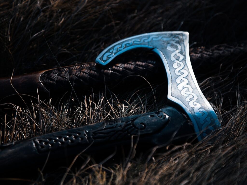斧を構えたバイキング風の戦士